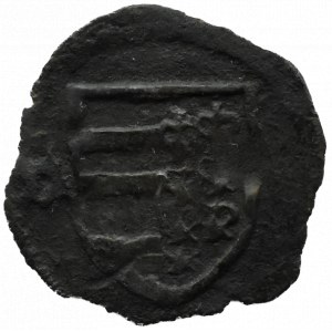 Mołdawia, Aleksander I Dobry (1400-1432), półgrosz, głowa byka/z literą B przy tarczy herbowej, nienotowany!