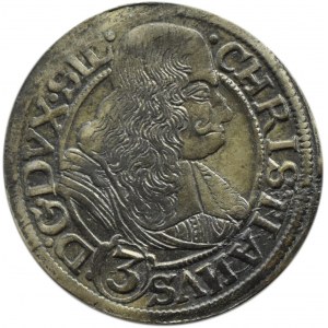 Silesia, Chrystian Volovsky, 3 krajcary 1668 CB, Brzeg