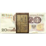 Polsko, PRL, bankovní balík 20 zlotých 1982, Varšava, série AA