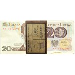 Polska, PRL, paczka bankowa 20 złotych 1982, Warszawa, seria AA