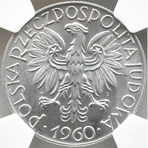 Poland, PRL, Rybak, 5 gold 1960, Warsaw, beautiful piece, NGC MS64+