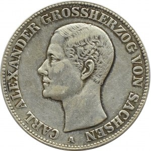 Germany, Sachsen-Weimar-Eisenach, Karl Alexander, thaler 1858 A, Berlin, RARE