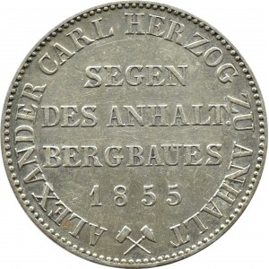 Deutschland, Anhalt-Bernburg, Alexander Karl, Bergbau-Taler 1855 A, Berlin