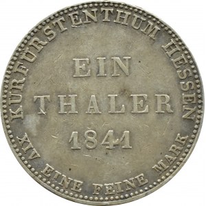 Německo, Hessen-Kassel, Friedrich Wilhelm II, tolar 1841, Kassel