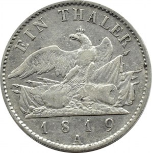 Německo, Prusko, Friedrich Wilhelm III, tolar 1819 A, Berlín