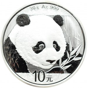 Čína, Panda, 10 juanů 2018, Shenyang, UNC