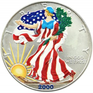 USA, Liberty (Eagle), Dollar 2000, Philadelphia, COLORED