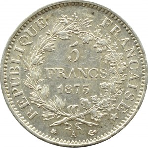 France, Republic, 5 francs 1873 A, Paris