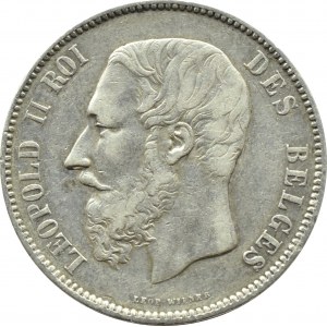 Belgie, Leopold II, 5 franků 1873, Brusel