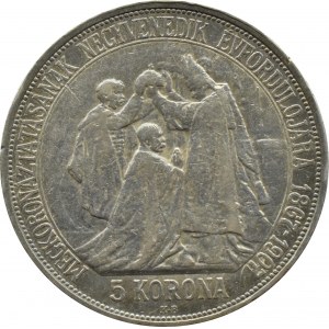Maďarsko, František Josef I., 5 korun 1907 K.B., Kremnica