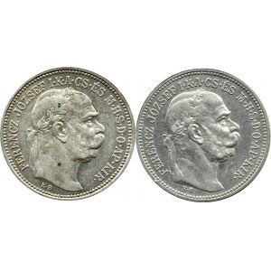 Węgry, Franciszek Józef I, lot 2 sztuk koronówek 1914-1915, Kremnica