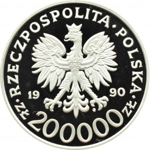 Polsko, Třetí republika, 200000 zlotých 1990, T. Komorowski Bór, Varšava