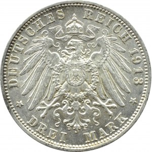 Deutschland, Bayern, Otto, 3 Mark 1913 D, München, SCHÖN