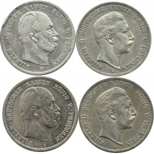 Germany, Prussia, Wilhelm I/II, lot 5 marks 1874-1904 A, Berlin