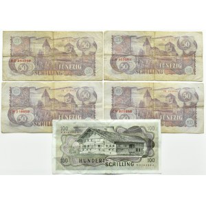 Austria, Lot of 50-100 shillings banknotes 1962-1969