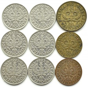 Polsko, Druhá republika, mincovní lot 1923-1938, Varšava