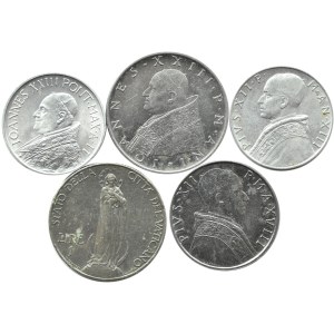 Vatican, Pius XI, Pius XII, John XXIII, flight of five coins, Rome