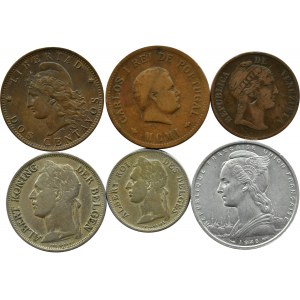 Afrika, Südamerika, Asien, 19.-20. Jahrhundert, Flug von sechs Münzen