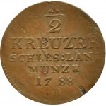 Deutschland, Schlesien unter preußischer Herrschaft, Friedrich Wilhelm II, 1/2 krajcar 1788 B, Wrocław