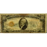 USA, $10 1928, zlatý certifikát, s hvězdami - vzácné