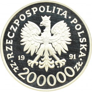 Poland, Third Republic, 200000 zloty 1991, Constitution, Warsaw, UNC