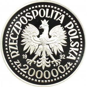 Polsko, III RP, 200000 zlotých 1992, 500. výročí objevení Ameriky, Varšava, UNC
