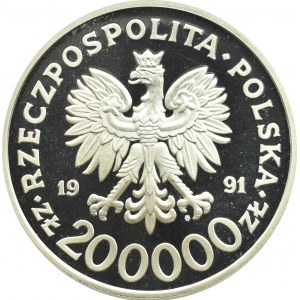 Poland, Third Republic, 200,000 gold 1991, Albertville 1992 Games, UNC