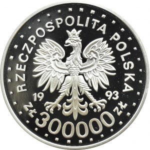 Polen, III RP, 300000 Zloty 1993, Lillehammer 1994, Warschau, UNC