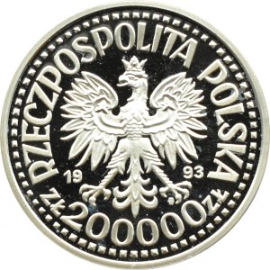 Polsko, III RP, 200000 zlotých 1993, Kazimierz Jagiellończyk - busta, Varšava, UNC