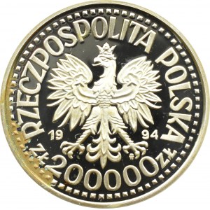 Polsko, III RP, 200000 zlotých 1994, Zikmund I. Starý - busta, Varšava, UNC