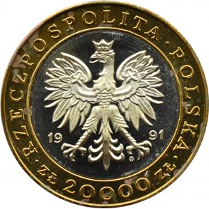 Polsko, III RP, 20000 zlotých 1991, 225 let Varšavské mincovny, Varšava, UNC