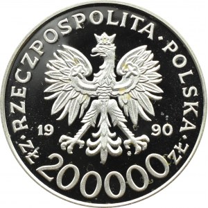 Poland, Third Republic, 200000 gold 1990, St. Rowecki Grot, Warsaw, UNC