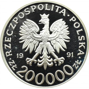 Polsko, III RP, 200000 zlotých 1991, M. Tokarzewski-Karaszewicz Torwid, Varšava, UNC