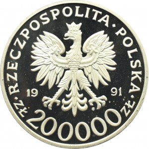 Polska, III RP, 200000 złotych 1991, L. Okulicki Niedźwiadek, Warszawa, UNC