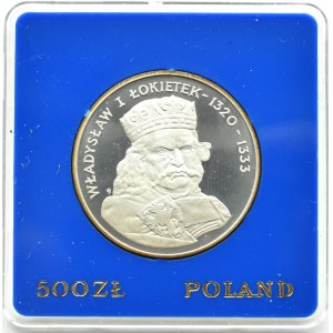 Polsko, PRL, 500 zlotých 1986, Władysław Łokietek, Varšava, UNC