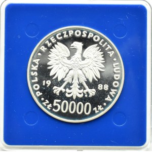 Poland, People's Republic of Poland, 50000 gold 1988, J. Pilsudski, Warsaw, UNC