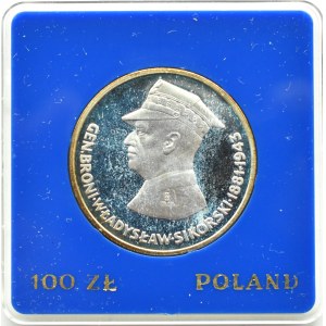 Polsko, PRL, 100 zlotých 1981, generál Wł. Sikorski, Varšava, UNC
