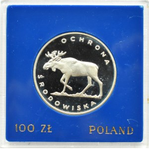 Polsko, PRL, 100 zlotých 1978, Łoś, Warszawa, UNC