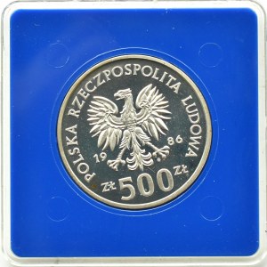 Poland, PRL, 500 zloty 1986, Sowa, Warsaw, UNC