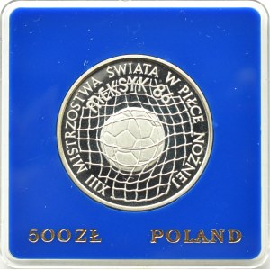 Poland, People's Republic of Poland, 500 gold 1986, World Cup, Mexico 1986, Warsaw, UNC