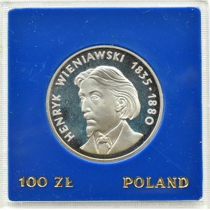 Polsko, PRL, 100 zlotých 1979, H. Wieniawski, Varšava, UNC