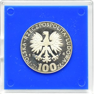 Poland, People's Republic of Poland, 100 gold 1974, M. Skłodowska, Warsaw, UNC