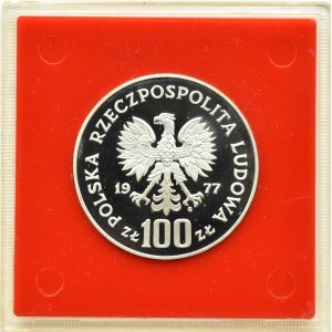 Polsko, Polská lidová republika, 100 zlotých 1977, Ochrana životního prostředí - zubr evropský, vzorek, Varšava, UNC