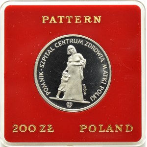 Poland, People's Republic of Poland, 200 zloty 1985, Hospital-monument CZMP, sample, Warsaw, UNC