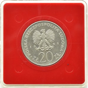 Poland, PRL, 20 zloty 1981, Cracovia, sample, Warsaw, UNC