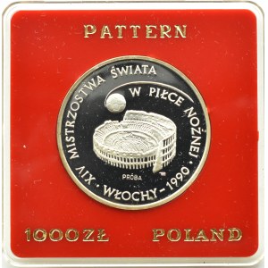 Polen, PRL, 1000 Zloty 1988, Weltmeisterschaft Italien 1990, Muster, Warschau, UNC
