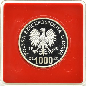 Polen, PRL, 1000 Zloty 1988, Weltmeisterschaft Italien 1990, Muster, Warschau, UNC