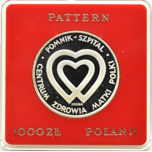Poland, People's Republic of Poland, 1000 zloty 1985, Memorial CZMP Hospital, sample, Warsaw, UNC