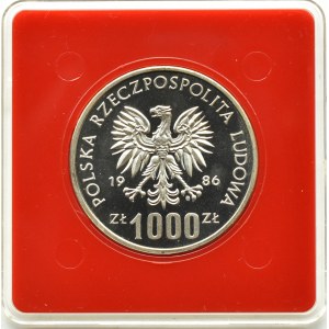 Poland, People's Republic of Poland, 1,000 zloty 1986, National School Aid Act, sample, Warsaw, UNC