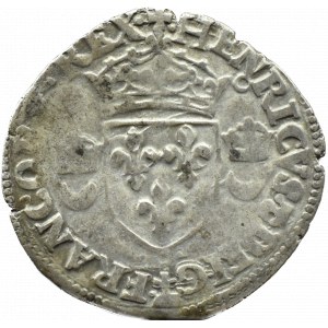 Francja, Henryk II Walezjusz, douzain 1550.0, Montelimar, dodatkowo nabite drugie 0